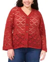 Vince Camuto Plus Size Pointelle Cotton Cardigan