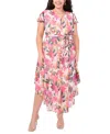 Vince Camuto Plus Size Printed Flutter-sleeve Maxi Dress