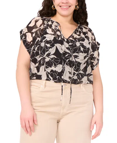 Vince Camuto Plus Size Printed Peasant Blouse