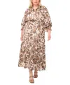 VINCE CAMUTO PLUS SIZE PRINTED PLEATED MAXI DRESS, CREATED FOR MACY'S