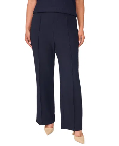 Vince Camuto Plus Size Pull-on Pintuck Kick Flare Pants In Blue