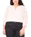 Vince Camuto Plus Size Raglan-sleeve V-neck Blouse In White