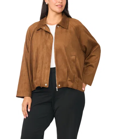 Vince Camuto Plus Size Raglan-sleeve Jacket In Toasted