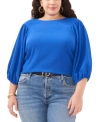 VINCE CAMUTO PLUS SIZE PUFF 3/4-SLEEVE KNIT TOP