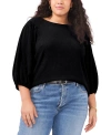 VINCE CAMUTO PLUS SIZE PUFF 3/4-SLEEVE KNIT TOP
