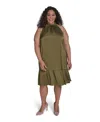 Vince Camuto Womens Satin Ruffled A Line Halter Dress 0p 18