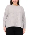 Vince Camuto Plus Size Sequin Crewneck Sweater In Silver