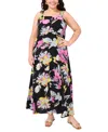 Vince Camuto Plus Size Sleeveless Square-neck Maxi Dress In Violet Blush