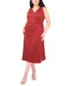Vince Camuto Plus Size Sleeveless V-neck Midi Dress In Red
