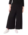Vince Camuto Plus Size Solid Pull-on Wide-leg Pants In Black