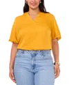 VINCE CAMUTO PLUS SIZE SPLIT-NECK PUFFED-SLEEVE TOP