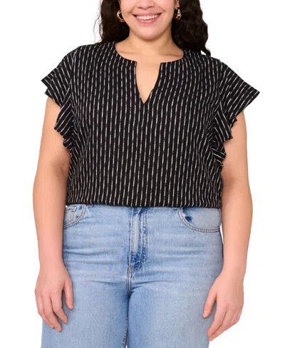 Vince Camuto Plus Size Split-neck Ruffle-sleeve Blouse