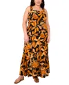 Vince Camuto Plus Size Square-neck Sleeveless Maxi Dress In Black