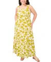 Vince Camuto Plus Size Square-neck Sleeveless Maxi Dress In Green Oasis