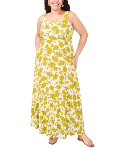 Vince Camuto Plus Size Square-neck Sleeveless Maxi Dress In Green Oasis