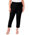 Vince Camuto Plus Wide Cuff Cropped Trousers In Rich Black