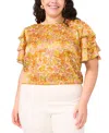 Vince Camuto Plus Size Tiered Ruffle-sleeve Blouse In Crshd Oran