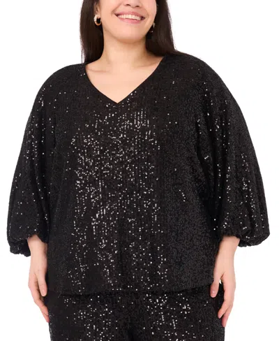 VINCE CAMUTO PLUS SIZE V-NECK RAGLAN 3/4-SLEEVE BLOUSE
