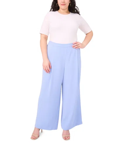 Vince Camuto Womens Pleated Front Wide Leg Pants Xxs 3x In Blue