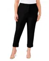 Vince Camuto Plus Wide Cuff Cropped Trousers In Rich Black