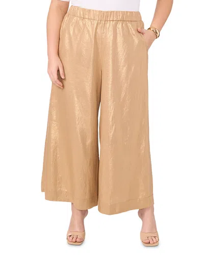 Vince Camuto Metallic Wide Leg Pants In Gold