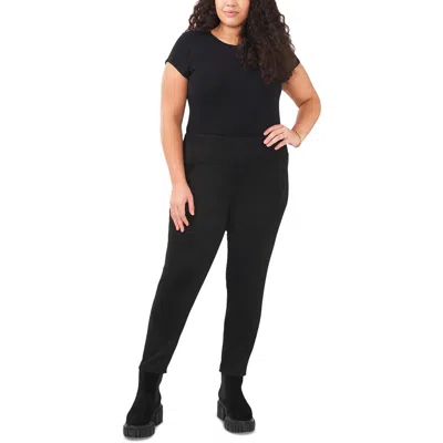 Vince Camuto Plus Womens Faux Suede Pull On Leggings In Black