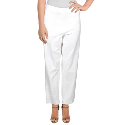 Vince Camuto Plus Womens High Rise Stretch Ankle Pants In White