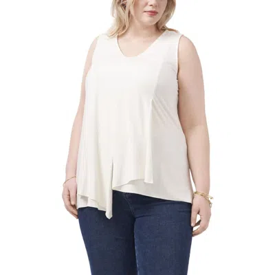 Vince Camuto Plus Womens Knit V Neck Tank Top In White