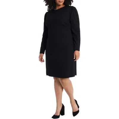 Vince Camuto Plus Womens Puff Sleeve Above Knee Mini Dress In Black