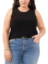 Vince Camuto Plus Size Round-neck Sleeveless Tank Top In Black