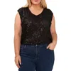Vince Camuto Layered Hem Blouse In Black