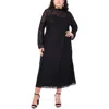 Vince Camuto Plus Size Lace Long-sleeve Maxi Dress In Black