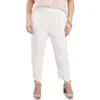 Vince Camuto Plus Womens High Rise Stretch Ankle Pants In White