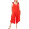 Vince Camuto Plus Size Solid Tie Shoulder Angled Hem Jumpsuit In Multi