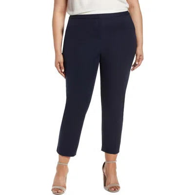 Vince Camuto Plus Womens Twill Cropped Straight Leg Pants In Classic Navy