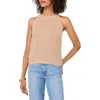 Vince Camuto Pointelle Cotton Sweater Tank In Oxford Tan