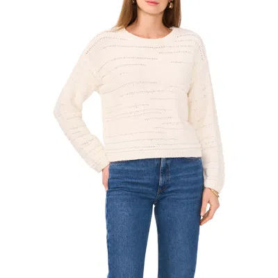VINCE CAMUTO VINCE CAMUTO POINTELLE CREWNECK SWEATER