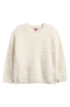 Vince Camuto Pointelle Crewneck Sweater In Coconut Milk
