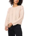 Vince Camuto Sequin Pointelle Sweater In Silver Heather