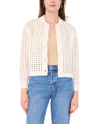 Vince Camuto Pointelle Spring Cardigan In Neutral