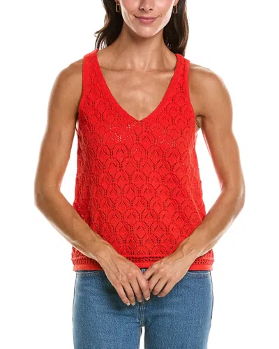 Vince Camuto Pointelle Tank In Red
