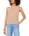 Vince Camuto Pointelle Cotton Sweater Tank In Oxford Tan