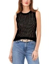 Vince Camuto Pointelle Tank In Rich Black