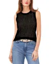 Vince Camuto Pointelle Tank Top In Rich Black