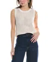 Vince Camuto Women's Crewneck Pointelle Sweater Tank In White