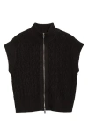 Vince Camuto Pointelle Turtleneck Sweater In Black