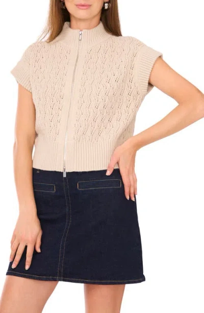 Vince Camuto Pointelle Turtleneck Sweater In Gray