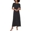 Vince Camuto Polka Dot Knit Maxi Dress In Black