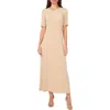Vince Camuto Polka Dot Knit Maxi Dress In Natural Sand