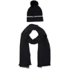 Vince Camuto Pom Beanie And Scarf Set In Black